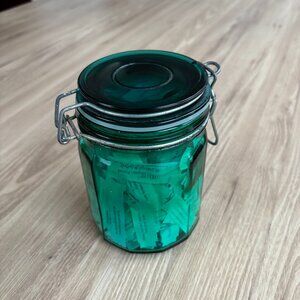 Teal Antique Glass Fortune Jar